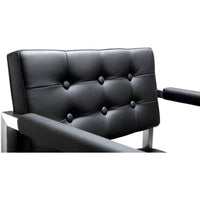 Lila Black Steel Faux Leather Barstool - Luxury Living Collection