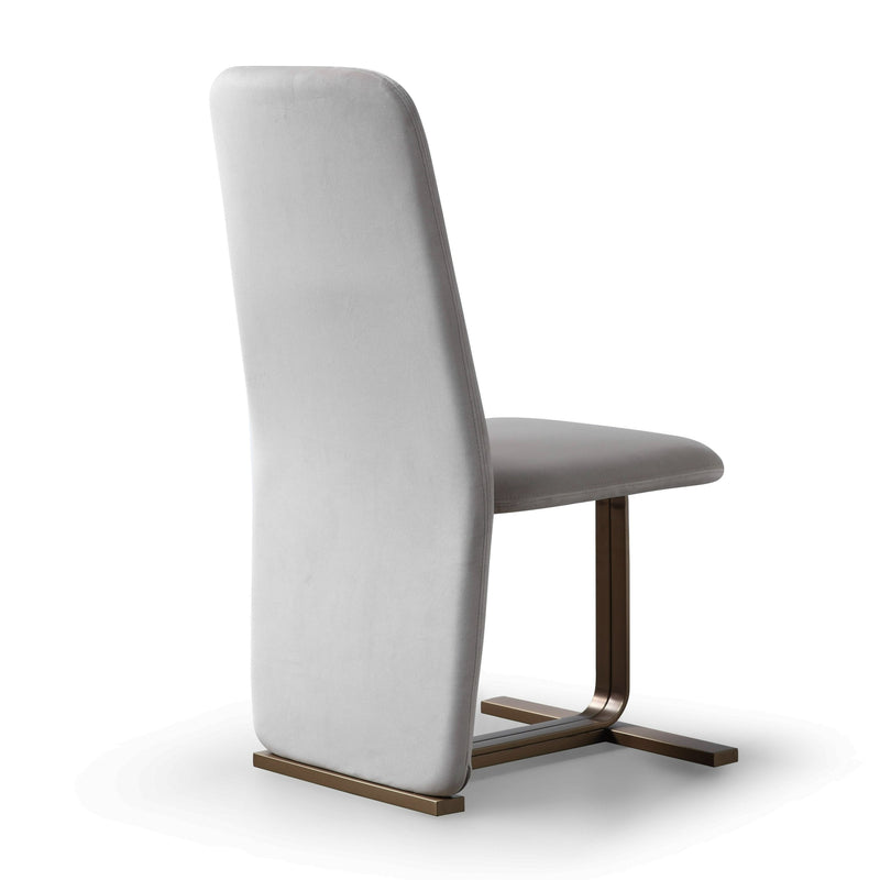 Shale Modern Light Beige Grey Velvet + Brushed Brass Dining Chair (Set of 2)