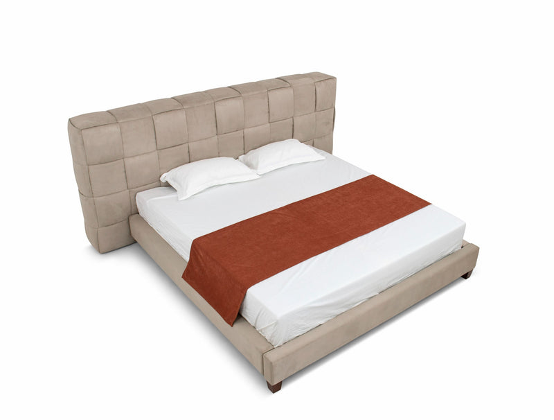 Miranda Modern Beige Fabric Bed
