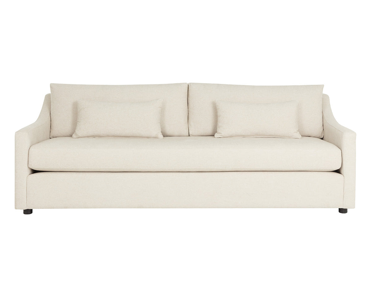 Bramwell 96" Plush Sand Sofa with Sloped Arms