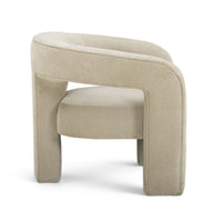 Clara Taupe Performance Velvet Curved Accent Chair