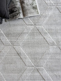 Cleo Modern High/Low Light Silver Area Rug - Elegance Collection