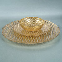 Braided Gold 8.25" Round Plate - Set of 12