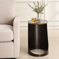 Hudson Chocolate Brown Marble End Table