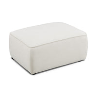 Travie Sand Upcycled Linen Ottoman