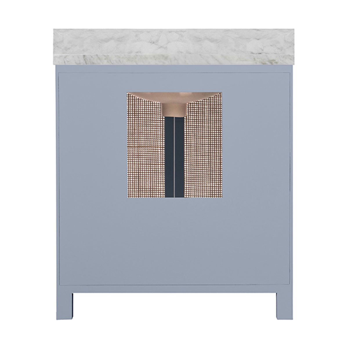 Airah 30.5" Light Blue Cane & Marble Bath Vanity