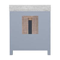 Airah 30.5" Light Blue Cane & Marble Bath Vanity
