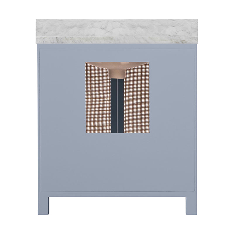 Airah 30.5" Light Blue Cane & Marble Bath Vanity