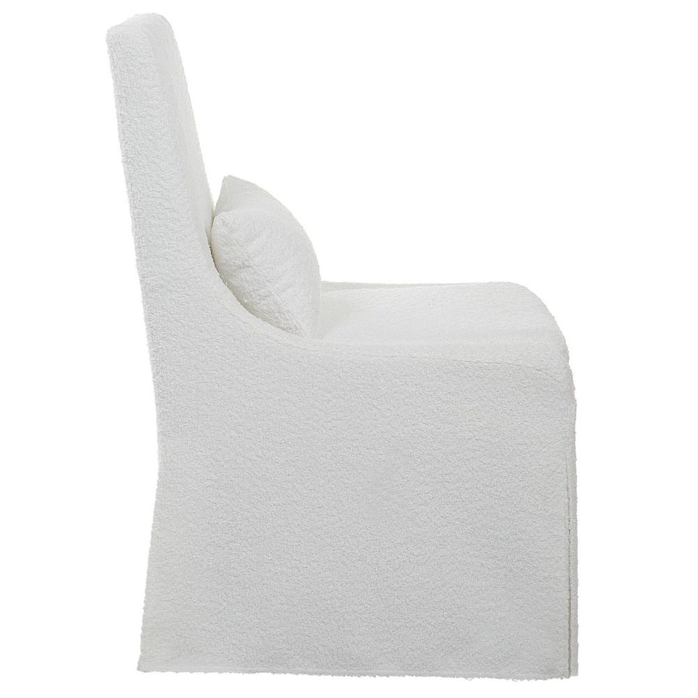 Hazel Armless White Linen Chair