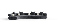 Evelyn 4 Piece Dark Grey Curved Modular Sectional Sofa