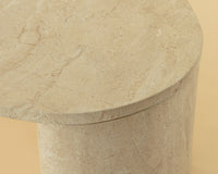 Savinah 60" Faux Travertine Concrete Indoor Outdoor Oval Coffee Table