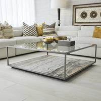 Rogan Bronze Travertine Coffee Table