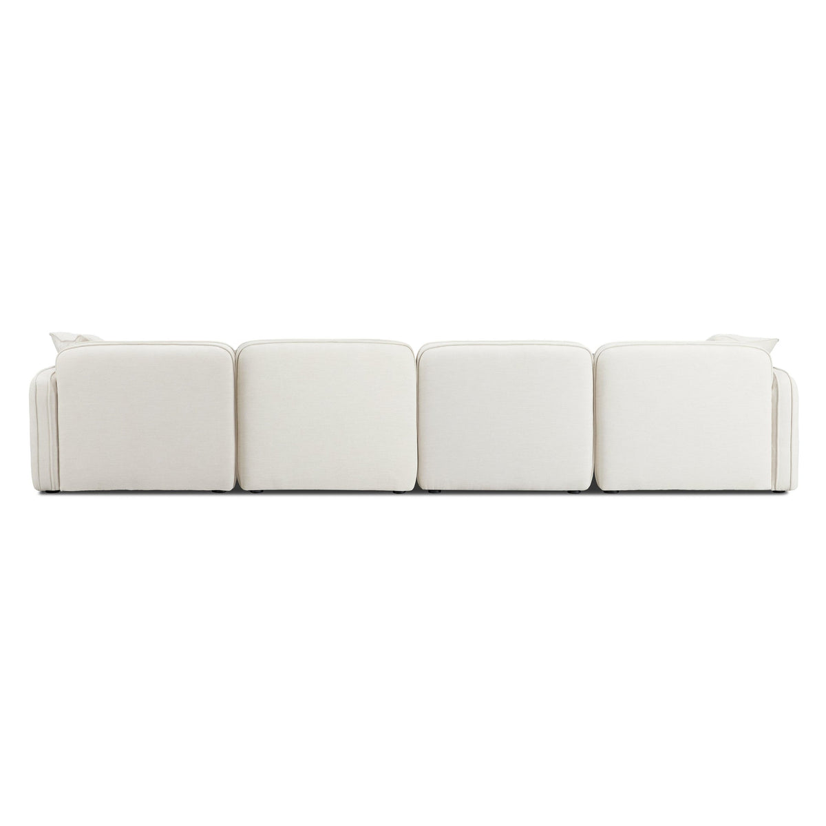 Travie 145" Sand Upcycled Performance Linen 6-Piece Modular U-Sectional