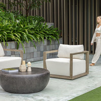 Richie White & Weathered Grey Ooutdoor Lounge Chair