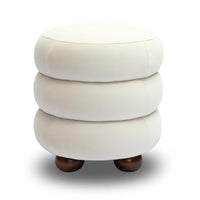 Stefanie Cream Velvet Ottoman