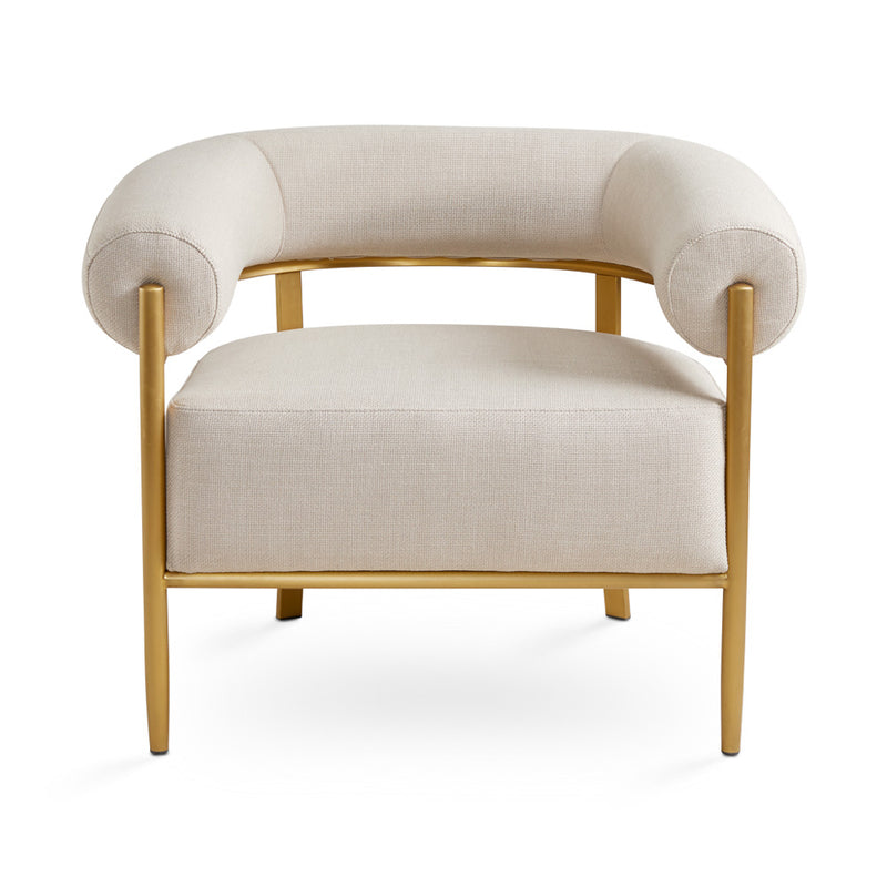 Garner Beige Linen & Gold Accent Chair