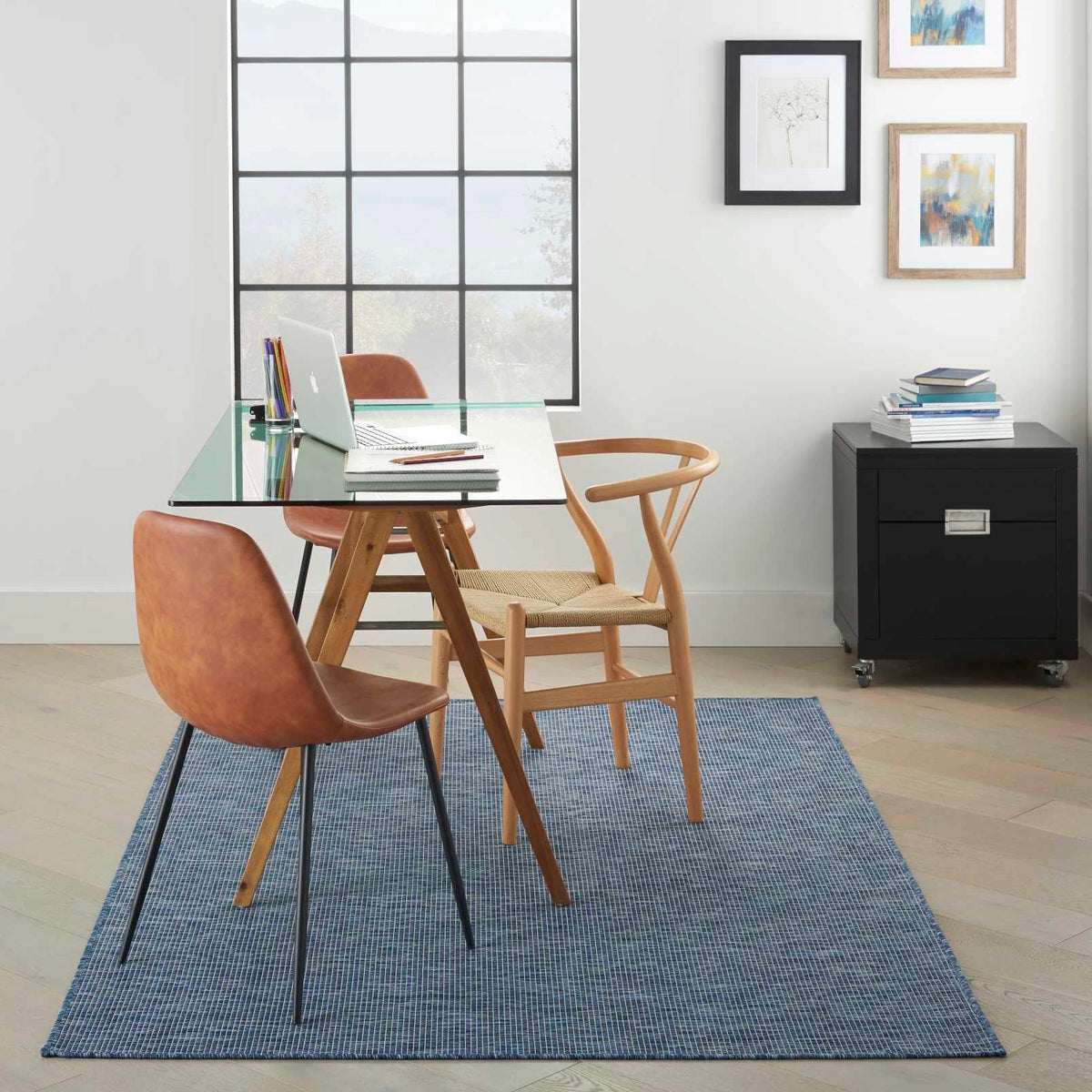 Amedee Indoor/Outdoor Navy Blue Design Area Rug - Elegance Collection