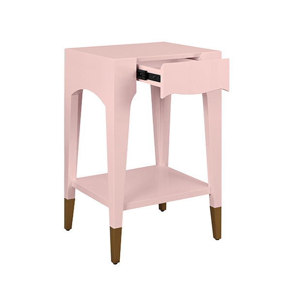 Julia 20" Pink & Gold Nightstand/Accent Table