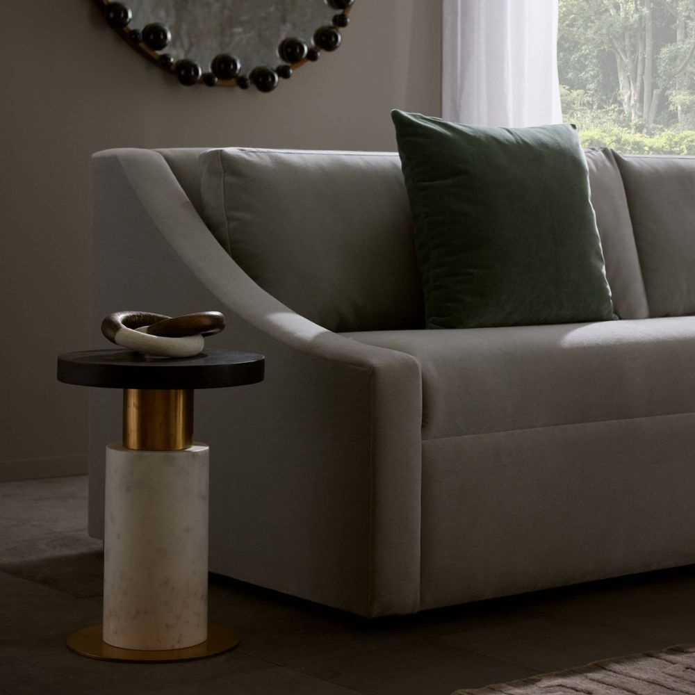 Bourdeaux 90" Flint Velvet Sofa