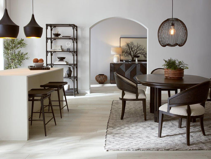 Nolita Black & Cream Cane Barrel Back Chair