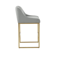 Melodie Grey Pleated Velvet Counter Stool