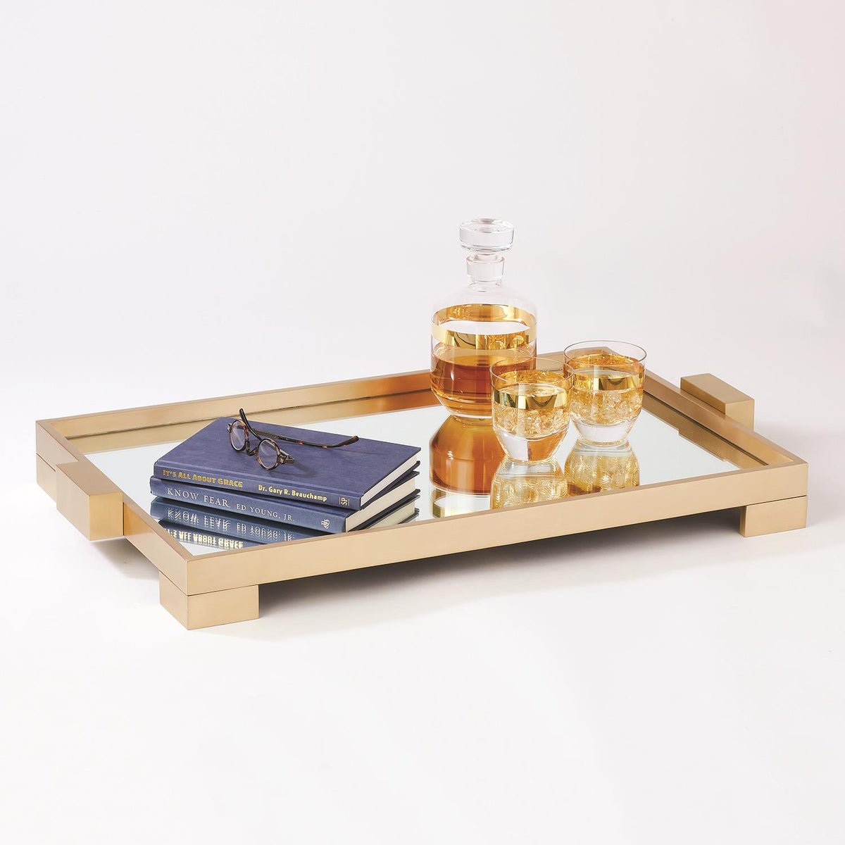 Calabasas Solid Brass 31" Gold Tray