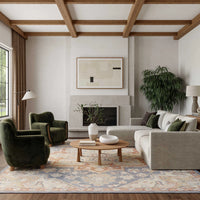 Goldie Blue Ivory Wool Persian Style Area Rug
