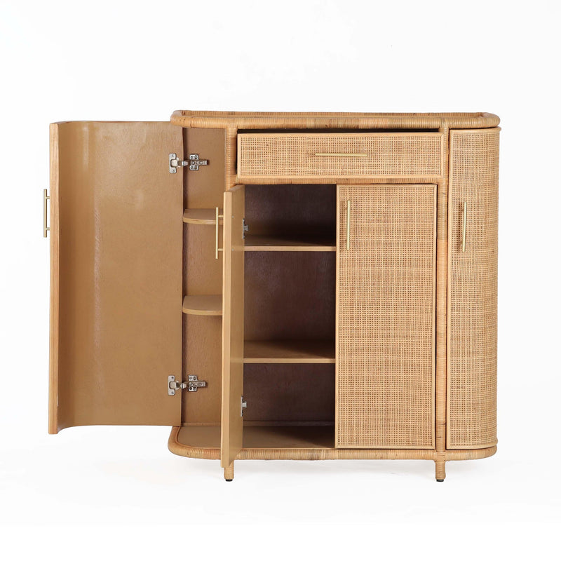 Elara Natural Rattan Bar Cabinet
