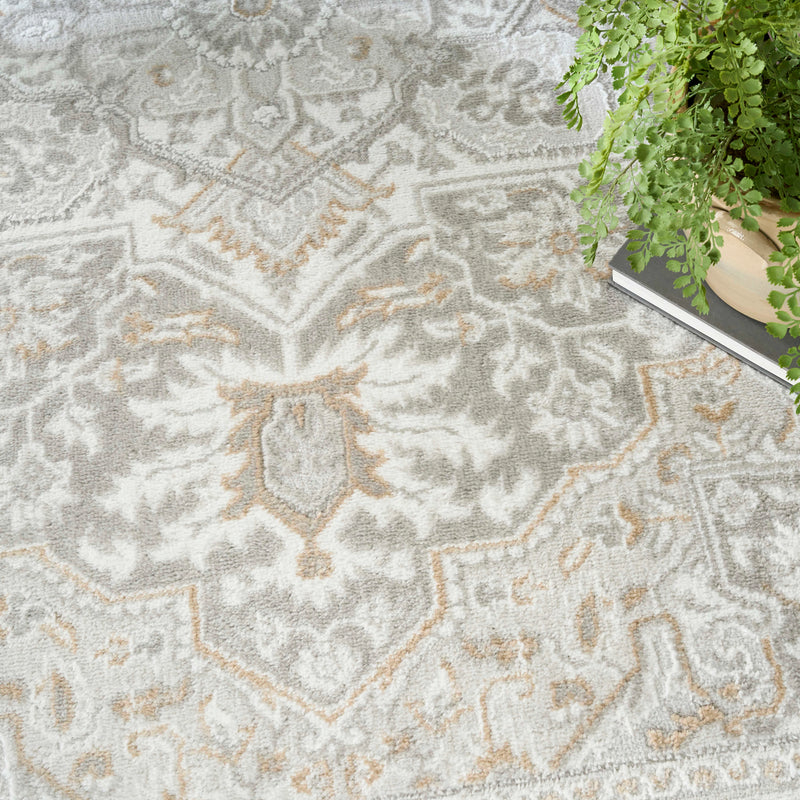 Marisol Floral Vine Light Grey Area Rug
