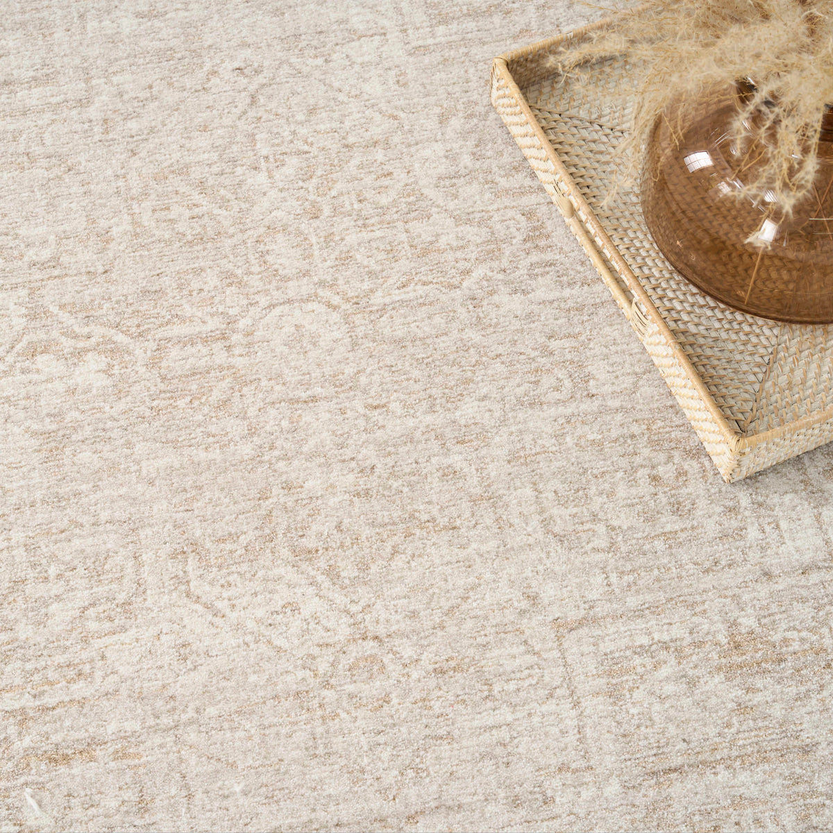 Lucienne Beige Medallion Area Rug
