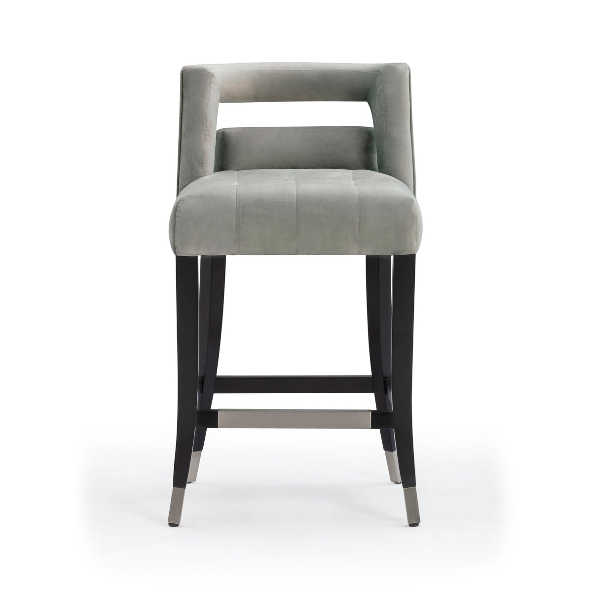 Rina Grey Velvet Counter Stool - Luxury Living Collection