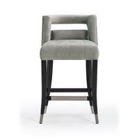 Rina Grey Velvet Counter Stool - Luxury Living Collection