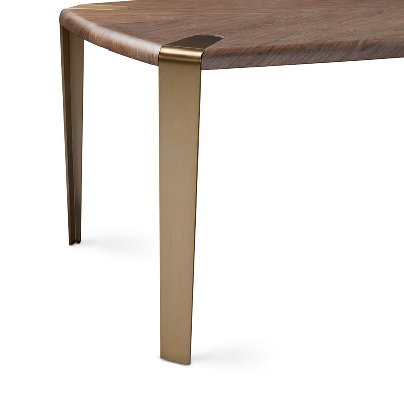 Polly 84" Brown & Gold Dining Table