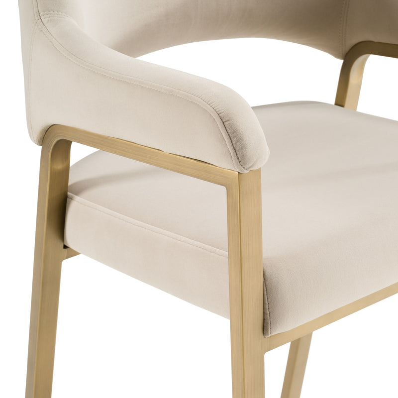 Alice Modern Beige & Gold Counter Stool