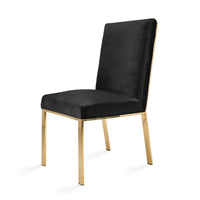 Bayfield Black Velvet with Gold Frame Dining Chair