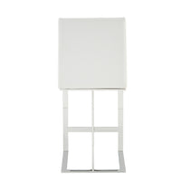 Camille Modern White Vegan Leather & Stainless Steel Counter Stool