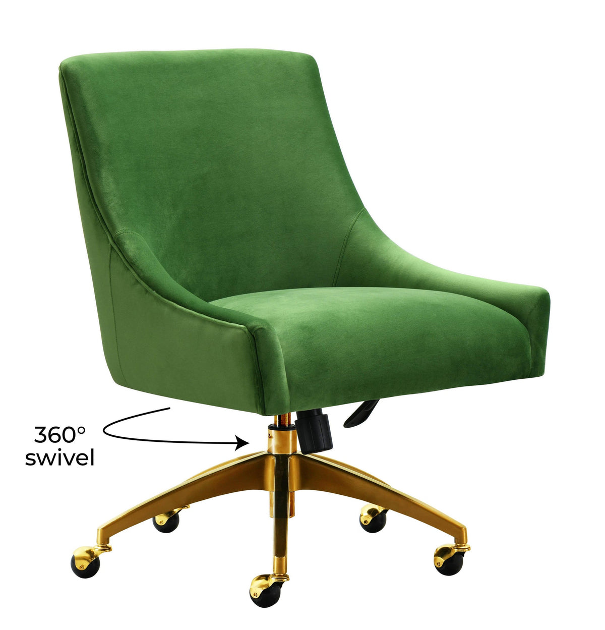 Prado Green Velvet Office Swivel Office Chair - Luxury Living Collection