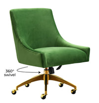 Prado Green Velvet Office Swivel Office Chair - Luxury Living Collection