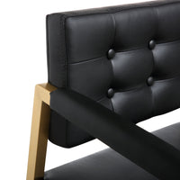 Lila Black Gold Steel Faux Leather Counter Stool - Luxury Living Collection