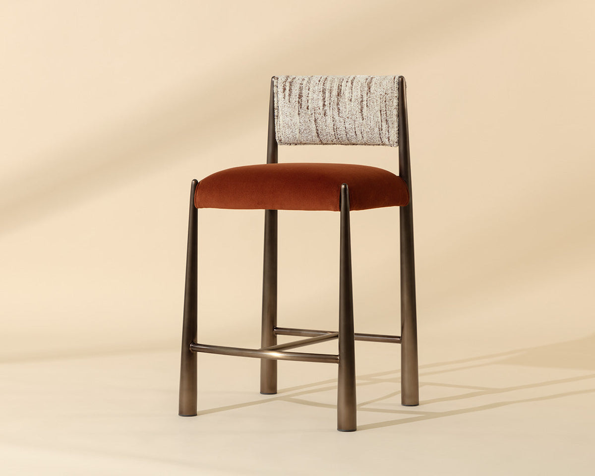 Bayard Two-Tone & Dark Bronze Counter Stool