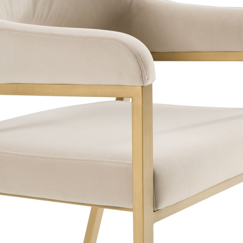 Alice Modern Beige & Gold Dining Chair