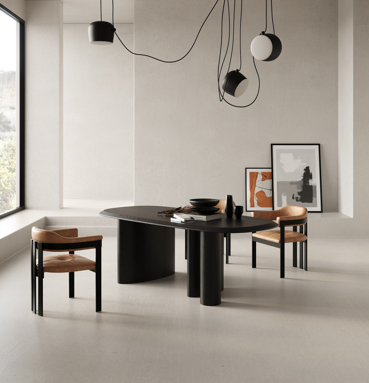 Goldie Modern 87" Black Ash Dining Table