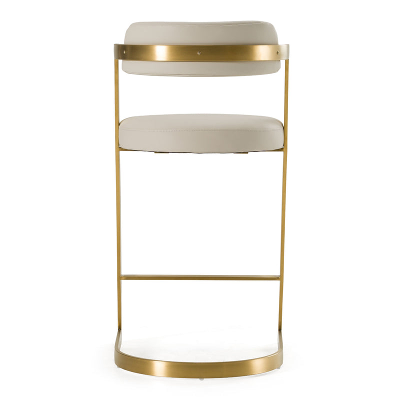 Diana Beige Leatherette & Gold Counter Stool