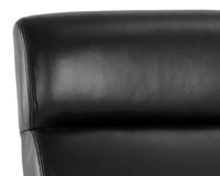 Collin Black Leather & Oak Brushed Gold Desk Chair