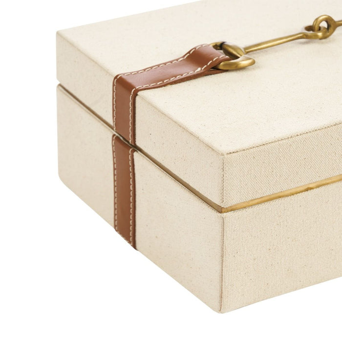 Cherie Tan Leather Strap & Gold Rectangular Box