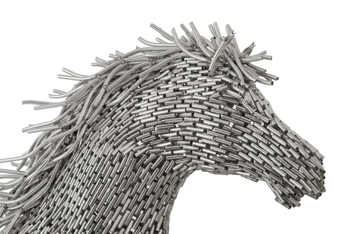 Horse Galloping Stainless Steel Sculpture (Indoor or Outdoor)