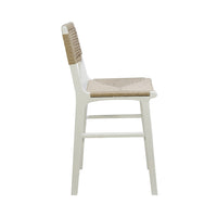 Charlotte White & Woven Counter Stool