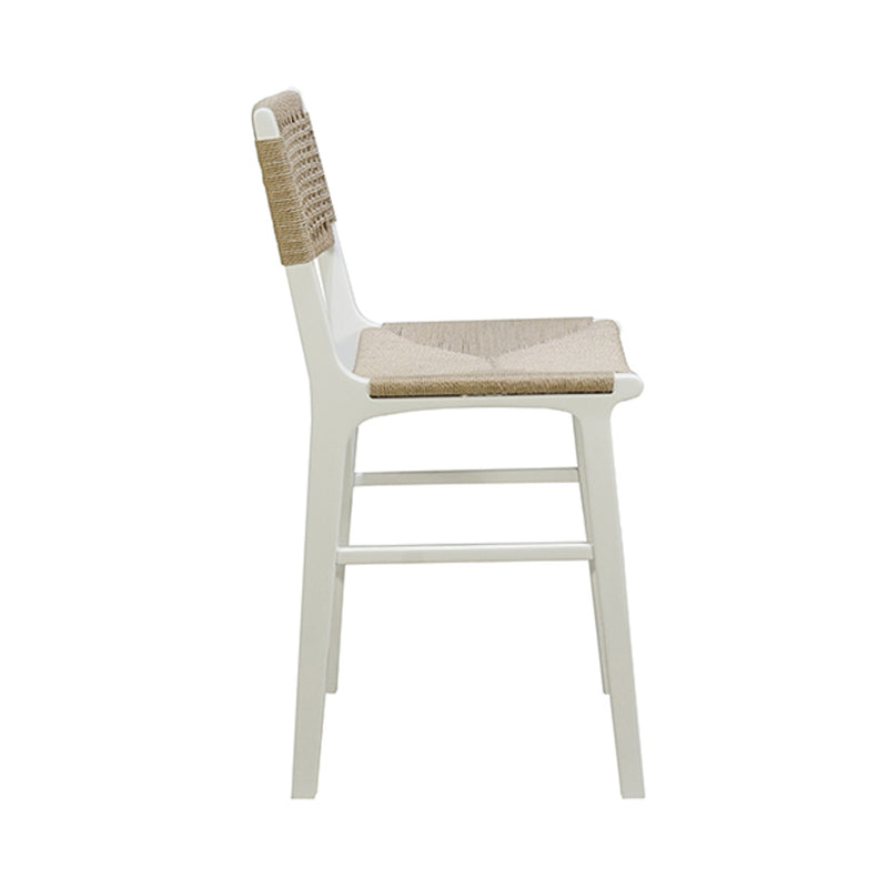 Charlotte White & Woven Counter Stool