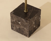 Meridia Antique Brass & Brown Emperador Marble Accent Table