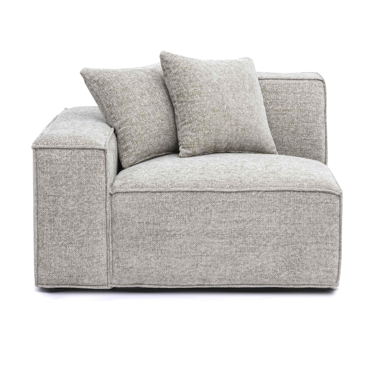 Mindy Taupe Performance Chenille Basketweave LAF Corner Chair